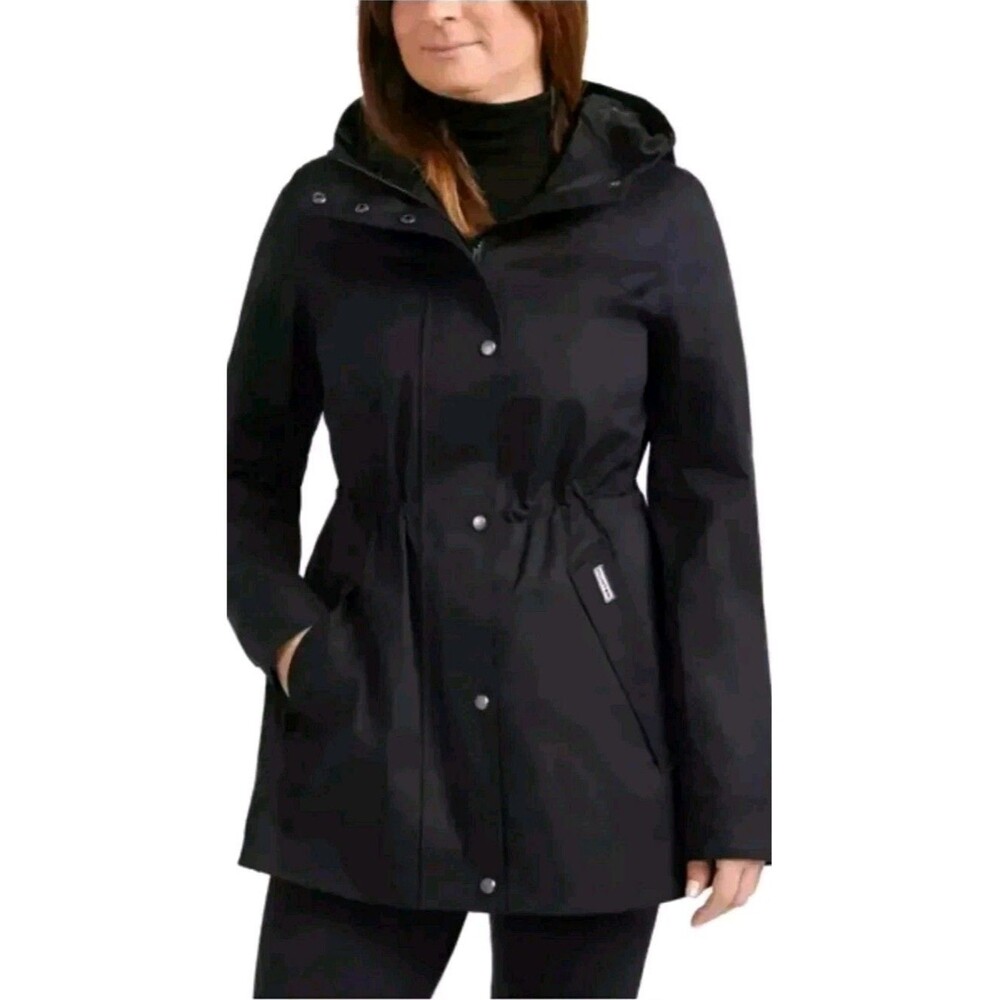 Hunter Ladies Rain Jacket Water Resistant Cotton Smock, Black,‎ XL